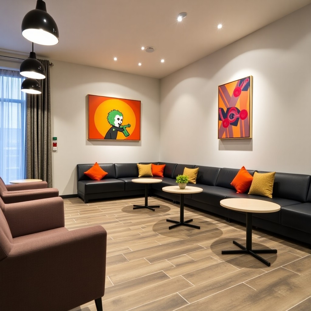Modern city hotels common space designed for social interaction